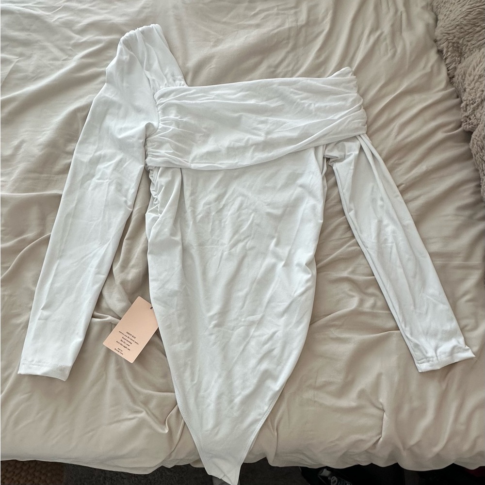 SHEIN White Off-Shoulder Bodysuit